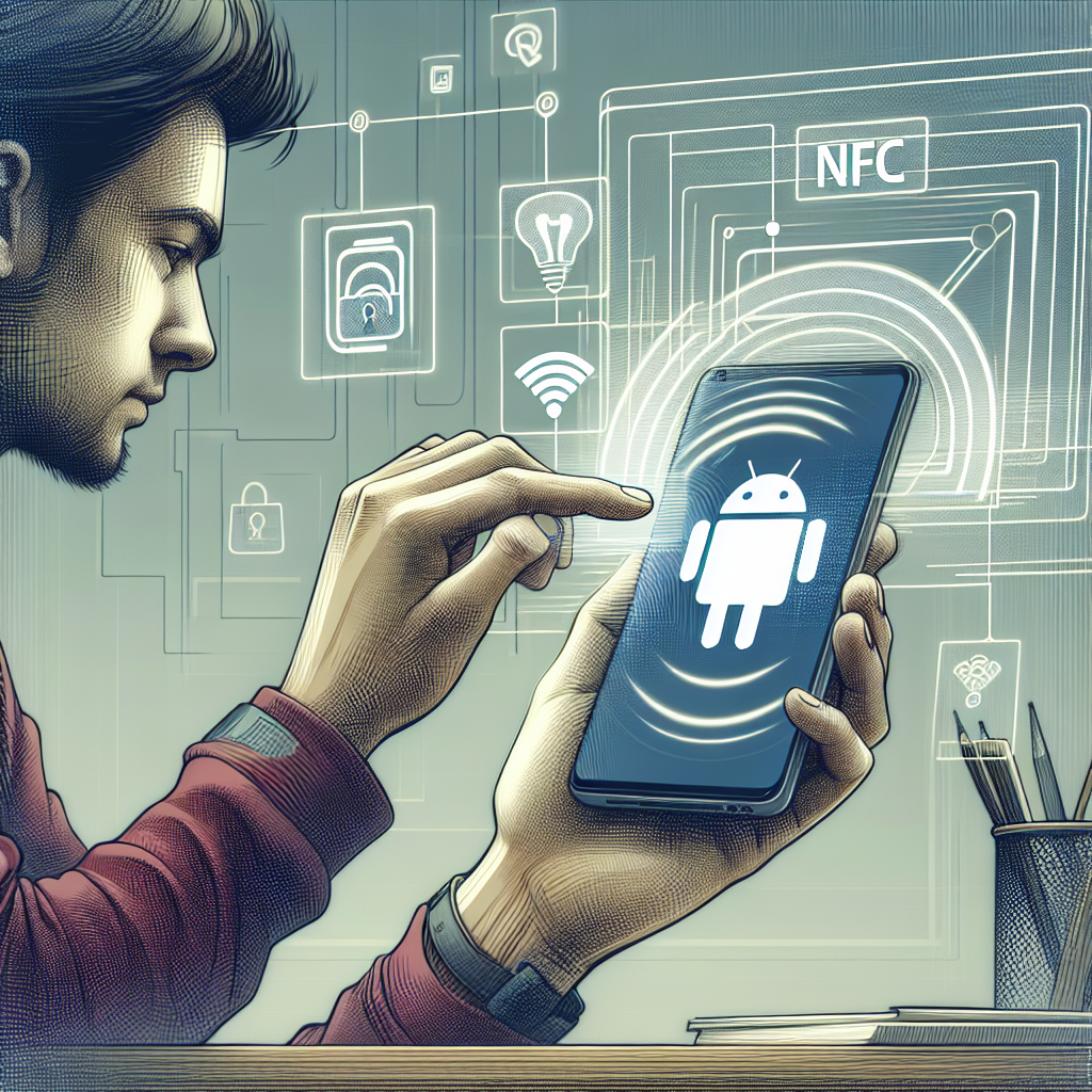 "Ilustrasi langkah-langkah mengaktifkan NFC di ponsel Android, menunjukkan pengaturan dan tampilan layar untuk membantu pengguna mengakses fitur NFC dengan mudah."