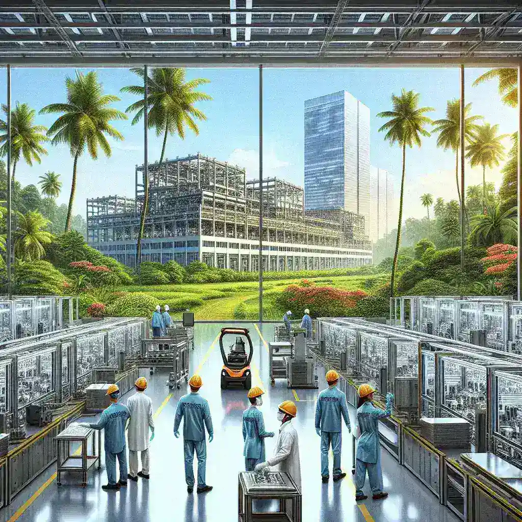 "Indonesian government officials inaugurate large-capacity EV battery factory in Karawang, showcasing advancements in electric vehicle infrastructure and sustainable energy solutions."