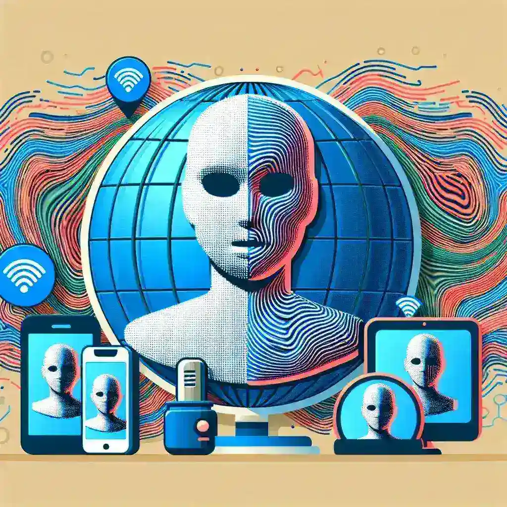 "Infographic highlighting risks of AI deepfake applications on social media, emphasizing Kominfo's warning to the public about misinformation and digital safety."
